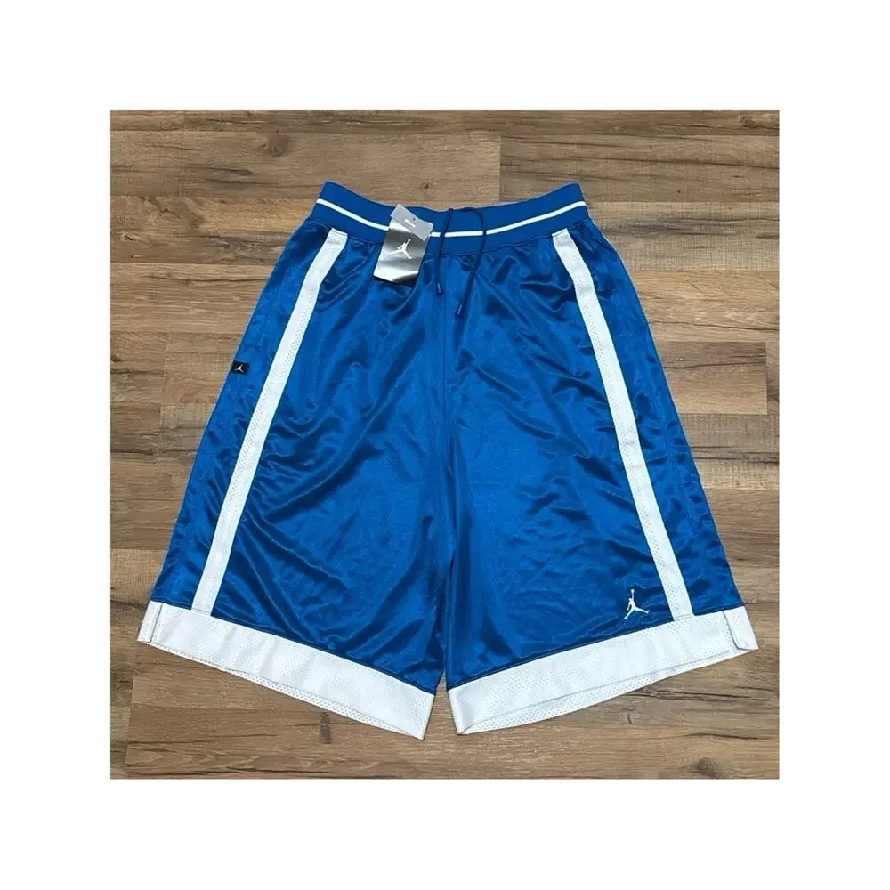2005 Air Jordan Shiny Silky Dazzle Basketball Dri-Fit Blue White Shorts